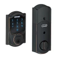 Schlage Z-Wave Connect Camelot Touchscreen Deadbolt with Built-In Alarm, Aged Bronze, BE469 CAM 716, Works with Alexa via SmartThings, Wink or Iris
