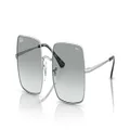 Ray-Ban RB1971 Square Evolve Photochromic Metal Sunglasses, Silver/Photochromic Blue Gradient, 54 mm