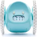 CLOCKY Loud Alarm Clock For Heavy Sleepers on Wheels (Adults Kids Teens Bedroom), Run Away, Moving, Annoying, Jump, Roll, Vibrating, 1-Time Snooze, Wake Up Energized, Digital (Funny Gift) (Blue)