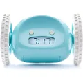 CLOCKY Loud Alarm Clock For Heavy Sleepers on Wheels (Adults Kids Teens Bedroom), Run Away, Moving, Annoying, Jump, Roll, Vibrating, 1-Time Snooze, Wake Up Energized, Digital (Funny Gift) (Blue)