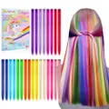 24 PCS Colored Hair Extensions 20 inch Colorful Clip in Hair Extensions Highlights Straight Hair Clip in Synthetic Hairpieces Cosplay Party Hair Accessories for Women Girls Kids Gifts