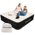 Englander Cal King Size Air Mattress w/Built in Pump - Luxury Double High Inflatable Bed for Home, Travel & Camping - Premium Blow Up Bed for Kids & Adults - Black