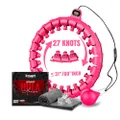 K-MART Intelligent Weighted Hula Hoop, Adjustable Hula Hoop with Weight for Fitness Exercises - 27 Knots (Pink)