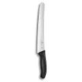 Victorinox Swiss Army 10.25 Inch Swiss Classic Curved Bread Knife with Serrated Edge Black