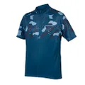 Endura Men's Hummvee Ray Short Sleeve Cycling Jersey II Blueberry, Small