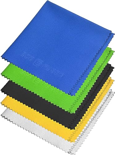 Eco-Fused Microfiber Cleaning Cloth - 12x12 Inch Microfiber Cloth - Pack of 5 Large Cloths - Microfiber Cleaning Cloth for Electronics and Monitors