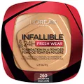 L'Oreal Paris Makeup Infallible Fresh Wear Foundation in a Powder, Up to 24H Wear, Waterproof, Golden Sun, 0.31 oz.