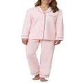 PajamaGram Womens Pajamas Set Soft - Pink Pajamas for Women, Pink, L, 12-14