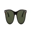 Ray-Ban Men's RB2185f Wayfarer Ii Low Bridge Fit Round Sunglasses, Tortoise/G-15 Green, 55 mm