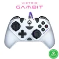 Victrix Gambit World's Fastest Licensed Xbox Controller, Elite Esports Design with Swappable Pro Thumbsticks, Custom Paddles, Swappable White/Purple Faceplate for Xbox One, Series X/S, PC