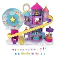 Polly Pocket ​ Rainbow Funland Theme Park, 3 Rides, 7 Play Areas, Polly and Shani Dolls, 2 Unicorns & 25 Surprise Accessories (30 Total Play Pieces), Dispensing Feature for Surprises