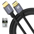 PowerBear 8K HDMI Cable 3.3 ft | High Speed,Rubber & Gold Connectors, 8K @ 60Hz, 4K @ 120 HZ, 2K, 1080P, ARC & CL3 Rated | for Laptop, Monitor, PS5, PS4, Xbox One, Fire TV, Apple TV & More