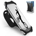 Team Obsidian: Bike Phone Holder, Motorcycle Phone Mount - Size L - Non-Slip Material - Fits for 99% of Cellphone Models 5 - 6.5" - for All Handlebar Types