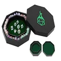 Forged Dice Co. Dice Tray Arena Rolling Tray and Storage Compatible with Any dice Game, D&D and RPG Gaming (Green)