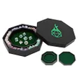 Forged Dice Co. Dice Tray Arena Rolling Tray and Storage Compatible with Any dice Game, D&D and RPG Gaming (Green)