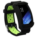 Wonlex Band for Samsung Gear Fit2 / Fit2 Pro, Silicone Replacement Watch Bands Strap Compatible with Galaxy Gear Fit2 SM-R360 & Fit 2 Pro for Women & Men (Black/Green)