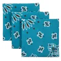 Bandana 3-Pack - Made in USA For 70 Years - Sold by Vets – 100% Cotton –Sewn Edges (Mirage Blue)
