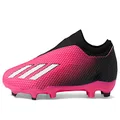 adidas Unisex-Adult X Speedportal.3 Laceless Firm Ground Soccer Shoe, Team Shock Pink/Zero Metallic/Black, 14 Women/13 Men