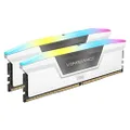 CORSAIR Vengeance RGB DDR5 RAM 32GB (2x16GB) 6000MHz CL30 Intel XMP iCUE Compatible Computer Memory - White (CMH32GX5M2B6000C30W)