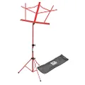 On-Stage SM7122RB Compact Folding Sheet Music Stand with Bag, Red