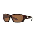 Costa Del Mar Men's Tuna Alley Readers Rectangular Sunglasses, Tortoise/Copper Polarized C-mate-580p, 62 mm