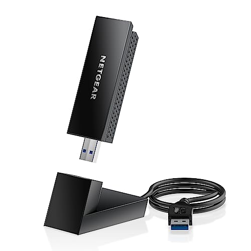 NETGEAR Nighthawk WiFi 6E USB 3.0 Adapter (A8000), Tri-Band Wireless Gigabit Speed, New 6GHz Band, For Windows laptop or desktop PC, AXE3000 (Up to 3Gbps)