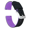 22mm Black/Purple - BARTON Elite Silicone Watch Bands - Quick Release