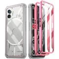 Poetic Guardian Case for Nothing Phone 2 6.7 Inch,[20 FT Mil-Grade Drop Tested],Full-Body Hybrid Shockproof Bumper Cover Case with Built-in Screen Protector,Pink/Clear