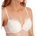 Maidenform Love The Lift Lace Plunge Push-Up & in Bra, 32B, Ivory/Peach