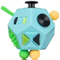 VCOSTORE 12 Sided Fidget Cube, Dodecagon Fidget Toy for Children and Adults, Stress and Anxiety Relief Depression Anti Cube for All Ages with ADHD ADD OCD Autism (Blue)