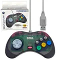 Retro-Bit Official Sega Saturn USB Controller Pad (Model 2) for Sega Genesis Mini, PS3, PC, Mac, Steam, Switch - USB Port - Slate Grey