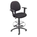 Boss Office Products B1616-BK Ergonomic Works Drafting Chair with Adjustable Arms in Black