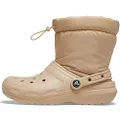 Crocs Men's and Women's Classic Lined Neo Puff Boot | Winter Boots, Chai, 4 Women/2 Men