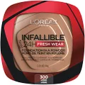 L'Oreal Paris Infallible 24 Hour Fresh Wear Waterproof Powder Foundation, 300 Amber