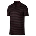 Nike New DRI FIT Victory Stripe Golf Polo Burgundy Crush/Black Small
