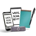 Rocketbook Everlast Mini Smart Reusable Notebook, Light Blue,Small