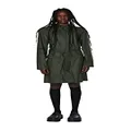 RAINS Curve W Jacket - Waterproof Jacket for Women Coat with Belt, Green, X-Small