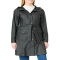 RAINS Curve W Jacket - Waterproof Jacket for Women Coat with Belt, Black, Small