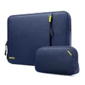 tomtoc 360 Protective Laptop Sleeve Set for 14-inch MacBook Pro M2/M1 Pro/Max A2779 A2442 2023-2021, 12.9 iPad 3rd-6th Gen with Keyboard, Water-Resistant Case Organized Accessory Pouch Navy Blue