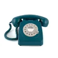 GPO 746 Rotary 1970s-style Retro Landline Phone - Curly Cord, Authentic Bell Ring