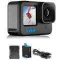 GoPro HERO10 Black- E-Commerce Packaging - Waterproof Action Camera with Front LCD & Touch Rear Screens, 5.3K60 Ultra HD Video
