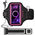 Galaxy S20/S10/S9/S8 Armband, JEMACHE Gym Running Exercises Workouts Phone Arm Band for Samsung Galaxy S20/S10/S9/S8/S7 Edge with Key Holder (Rosy)