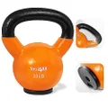 Yes4All Vinyl Coated Kettlebells – Weight Available: 5, 10, 15, 20, 25, 30, 35, 40, 45, 50 lbs (P. 20lbs - Rubber Base - Orange)