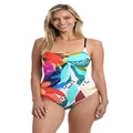 La Blanca Women's Standard Rouched Body Lingerie Mio One Piece Swimsuit, Multi//Electric Shore, 4
