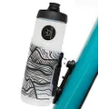 Peaty's Fidlock Lockin Magnetic Bike Water Bottle & Mount, Topo/Clear, 600 ml/ 20 oz.