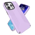 Speck iPhone 15 Pro Max Case - Built for MagSafe, Drop Protection Grip - Scratch Resistant, Soft Touch, 6.7 Inch Phone Case - Presidio2 Grip Spring Purple/Cloudy Grey/White