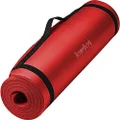 HemingWeigh Extra Thick Yoga Mat for Women and Men With Strap, 72x23 in Large Non-slip Exercise Mat for Home Workout Outdoor Training Pilates Stretching, 1/2 Inch, Red