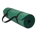 Gaiam Essentials Thick Yoga Mat - Fitness and Exercise Mat with Easy-Cinch Carrier Strap Included - Soft Cushioning and Textured Grip - Multiple Colors Options (Green, 72"L X 24"W X 2/5 Inch Thick)