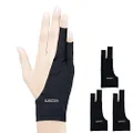 Wacom Drawing Glove, Two-Finger Artist Glove for Drawing Tablet Pen Display, 90% Recycled Material, eco-Friendly, one-Size (3 Pack), Black