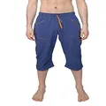 Ucraft "Xlite Rock Climbing Bouldering and Yoga Knickers ¾ Men's and Women's Capri Pants. Lightweight, Stretchy, Breathable (XS, Deep Blue Melange)